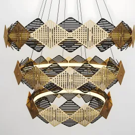 Bert frank rote triple chandelier